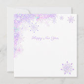 leichte lila Schneeflocke & glitzerndes Herz Karte (Rückseite)