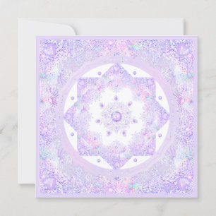 leichte lila Schneeflocke & glitzerndes Herz Karte