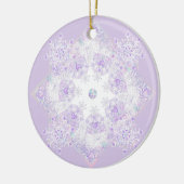 leichte lila Schneeflocke & glitzerndes Herz Keramik Ornament (Links)
