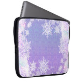leichte lila Schneeflocke & glitzerndes Herz Laptopschutzhülle (Vorne Rechts)