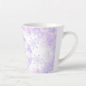 leichte lila Schneeflocke & glitzerndes Herz Milchtasse (Rechts)