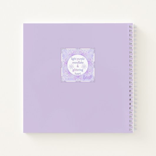 leichte lila Schneeflocke & glitzerndes Herz Notizblock (Rückseite)