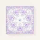 leichte lila Schneeflocke & glitzerndes Herz Notizblock (Vorderseite)