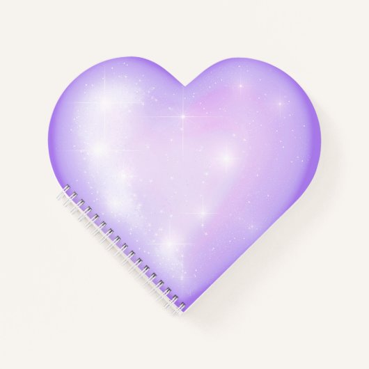 leichte lila Schneeflocke & glitzerndes Herz Notizblock (Vorderseite)