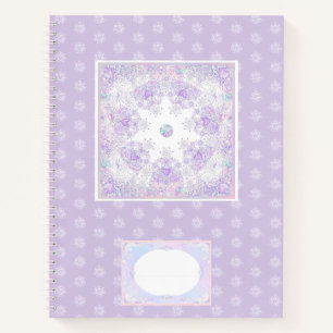 leichte lila Schneeflocke & glitzerndes Herz Notizblock