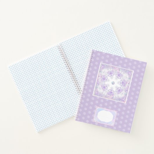 leichte lila Schneeflocke & glitzerndes Herz Notizblock (Innenseite)