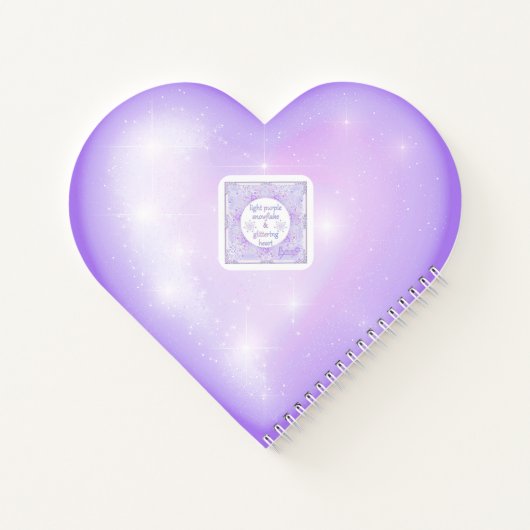 leichte lila Schneeflocke & glitzerndes Herz Notizblock (Rückseite)