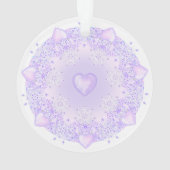 leichte lila Schneeflocke & glitzerndes Herz Ornament (Rückseite)