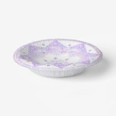 leichte lila Schneeflocke & glitzerndes Herz Pappteller (Gewinkelt)