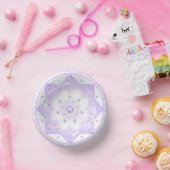 leichte lila Schneeflocke & glitzerndes Herz Pappteller (Party)