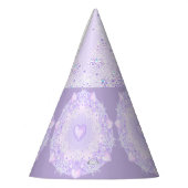 leichte lila Schneeflocke & glitzerndes Herz Partyhütchen (Links)