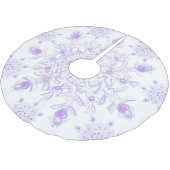 leichte lila Schneeflocke & glitzerndes Herz Polyester Weihnachtsbaumdecke (Schrägansicht)