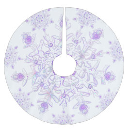 leichte lila Schneeflocke & glitzerndes Herz Polyester Weihnachtsbaumdecke