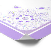 leichte lila Schneeflocke & glitzerndes Herz Poster (Ecke)