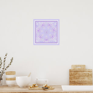 leichte lila Schneeflocke & glitzerndes Herz Poster
