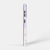 leichte lila Schneeflocke & glitzerndes Herz Samsung Galaxy Hülle (Rechte Seite)