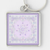 leichte lila Schneeflocke & glitzerndes Herz Schlüsselanhänger (Vorne)