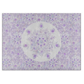 leichte lila Schneeflocke & glitzerndes Herz Schneidebrett (Vorderseite)