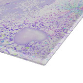leichte lila Schneeflocke & glitzerndes Herz Schneidebrett (Ecke)