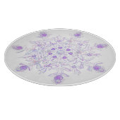 leichte lila Schneeflocke & glitzerndes Herz Schneidebrett (Ecke)