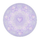 leichte lila Schneeflocke & glitzerndes Herz Schneidebrett (Vorderseite)