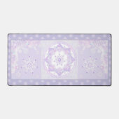 leichte lila Schneeflocke & glitzerndes Herz Schreibtischunterlage (Vorderseite)