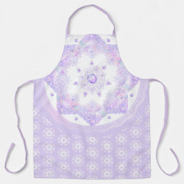 leichte lila Schneeflocke & glitzerndes Herz Schürze