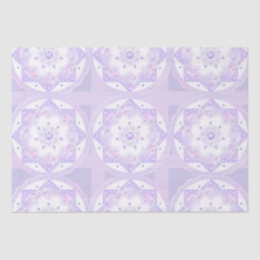 leichte lila Schneeflocke & glitzerndes Herz Seidenpapier (Vorderseite)