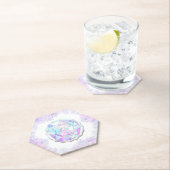 leichte lila Schneeflocke & glitzerndes Herz Untersetzer (Vor Ort)