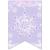 leichte lila Schneeflocke & glitzerndes Herz Wimpelkette (Erste Fahne)