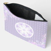 leichte lila Schneeflocke & glitzerndes Herz Zubehörtasche (Offen)