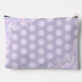 leichte lila Schneeflocke & glitzerndes Herz Zubehörtasche (Rückseite)