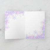 leichte lila Schneeflocke und mattierte Blindkarte Karte (Innenseite)