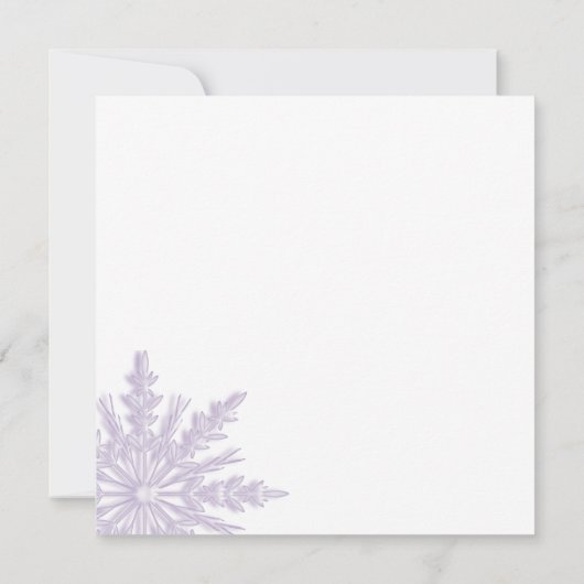 Leichte Lila Schneeflocken Winter Brautparty Einladung (Rückseite)