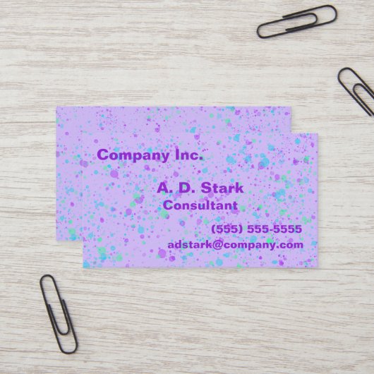 Leichte Lila Spritzer-Visitenkarten Visitenkarte (Vorderseite/Rückseite Beispiel)