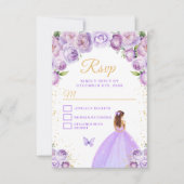 Leichte Lila und goldbraune Haardrucker RSVP Karte (Vorderseite)