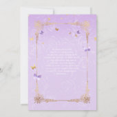 Leichte Lila und goldene Rose Einladung (Rückseite)