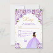Leichte, Lila und goldfarbene Hautdrucke RSVP Karte (Vorderseite)