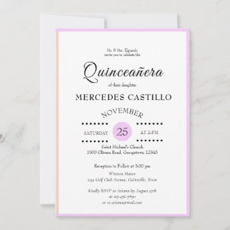 Leichte, Lila Verkleidung der Quinceañera Einladun Einladung