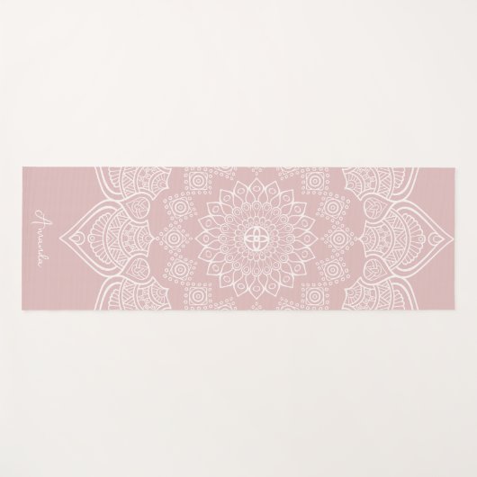 Leichte Lotus Rose Mandala Custom Yoga Mat Yogamatte (Vorderseite (Horizontal))