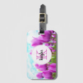 Leichte Magenta Feminine Mit Monogramm Gepäckanhänger (Vorderseite Vertikal)