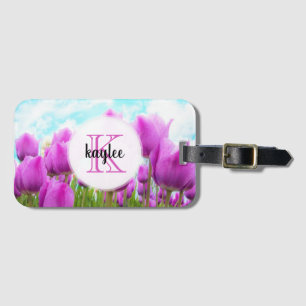 Leichte Magenta Feminine Mit Monogramm Gepäckanhänger