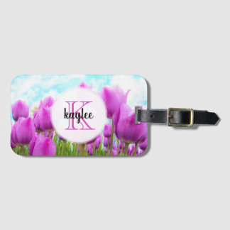 Leichte Magenta Feminine Mit Monogramm Gepäckanhänger