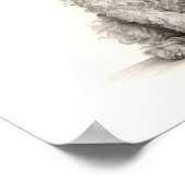 Leichte minimalistische Bleistiftlinie, gezeichnet Poster (Ecke)