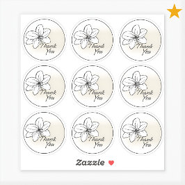 Leichte moderne minimale graue Blumenzeichnung Dan Aufkleber