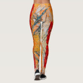 Leichte Orangefarbene Abstrakte Leggings (Rückseite)