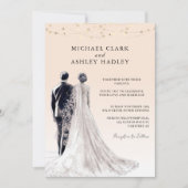 Leichte Pfirsichblütenhochzeit Einladung (Vorderseite)