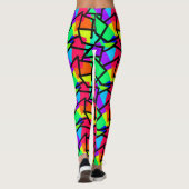 Leichte Retro Style Geometric 80er Memphis Design Leggings (Rückseite)