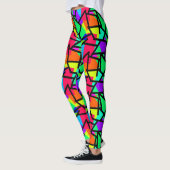 Leichte Retro Style Geometric 80er Memphis Design Leggings (Links)