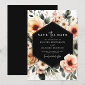 Leichte romantische Pfirsichhochzeit Save The Date (Vorne/Hinten)